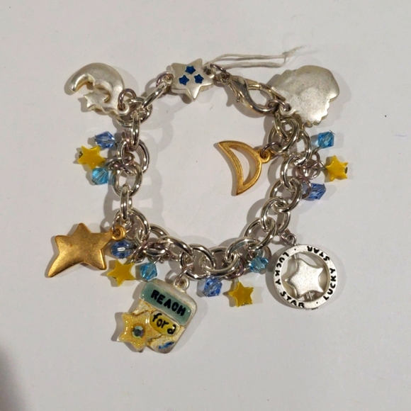 Celestial Charm Bracelet w/ Stars, Moon & Inspirational, Women's Fashion Jewelry - Picture 7 of 9